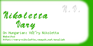 nikoletta vary business card